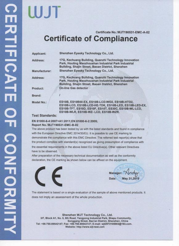 CE - Shenzhen  Eyesky&Safewill Technology Co.,Ltd.