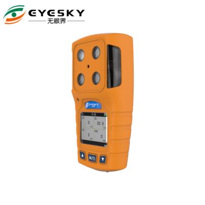 China orange color portable 4 gases detector for gas station use with rechargeable battery en venta
