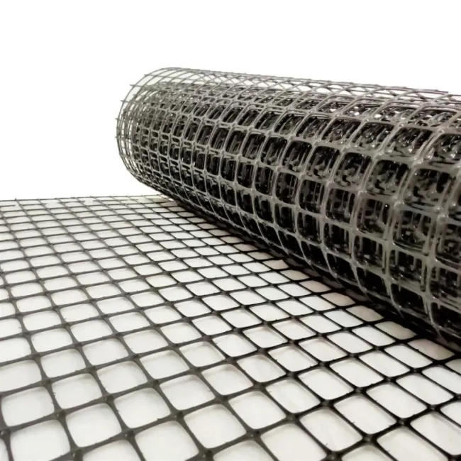 Factory ISO Soil Slope Walls Reinforcement High Strength Polyester Black Geogrid 50-50kn Gravel Grid