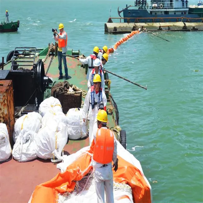 Suppliers Oil Spill Floating Boom PVC Silt Curtain at The Harbour