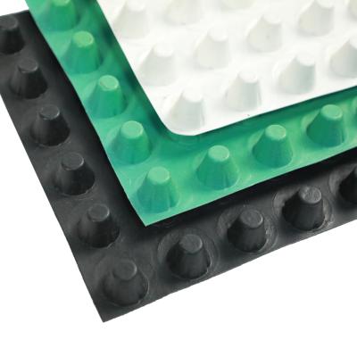China 0.8mm - 2.0mm Plastic Dimpled Drainage Membrane Sheet HDPE Drain Board Membrane for sale