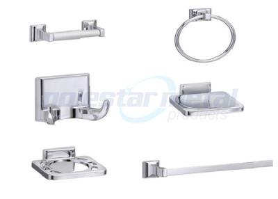 China Los accesorios del hardware del cuarto de baño del ISO, 6 PC pulieron el sistema del hardware del baño de cromo en venta