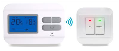 Chine Thermostat blanc de pièce de la CAHT rf avec la PUISSANCE de batterie de la taille 2*AAA, installation facile à vendre