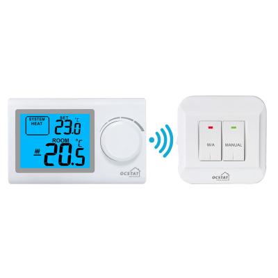 China White Color Wireless Room Thermostat Electronic Heating and Cooling Temperature Control for sale