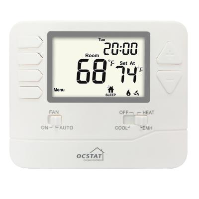 China White Backlight Digital HVAC Non-programmable Thermostat For Home / Electronic Heat Pump Thermostat for sale