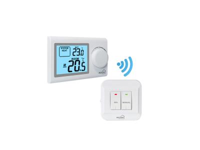 China Wireless LCD Display Electronic Room Thermostat For Indoor 230VAC 50HZ for sale