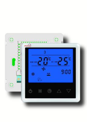 China FCU Touch Button Heating And Cooling Thermostat With Programmable Fan for sale