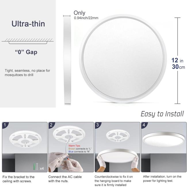 Close-up view of LED Ceiling Light showing modern design