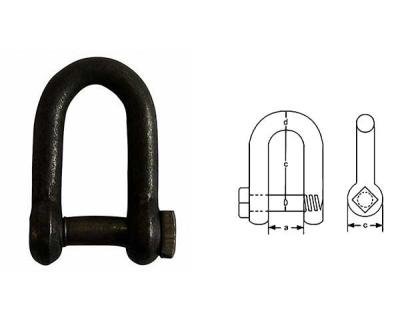 China Galvanized Hoist Accessories Lifting D Shackle Chain With Square Head Screw Pin for sale