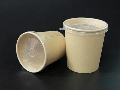 China No Deformation Paper Biodegradable Soup Cups Disposable 16oz For Home for sale