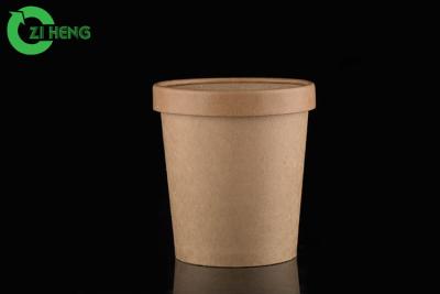 China Kraft paper with an internal coating soup cup 780ml with paper vented lid for sale