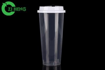 China Beverage Cup Plastic Drink Lids White Color With Red Stopper High Stiffness for sale