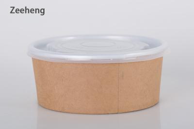 China Various Size Food Brown Kraft Paper Bowl Grease Resistance Microwavable Salad Bowl for sale