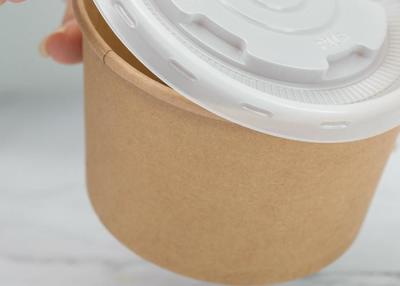 China Recyclable Kraft Paper Bowls , Customized Small Paper Soup Bowls With Lids for sale