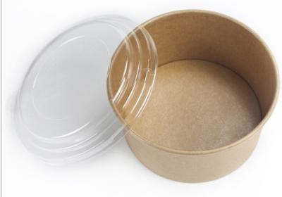 China Natural Grease Resistant Kraft Paper Bowls , Salad Hot Takeaway Food Containers for sale
