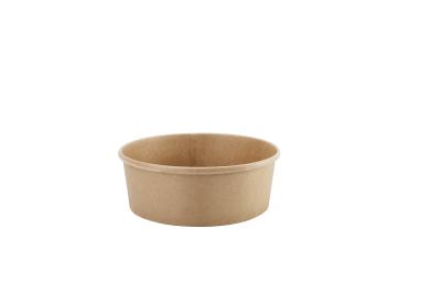 China Eco-friendly Disposable Kraft Paper Salad Fruit Soup Bowl With Lid for sale