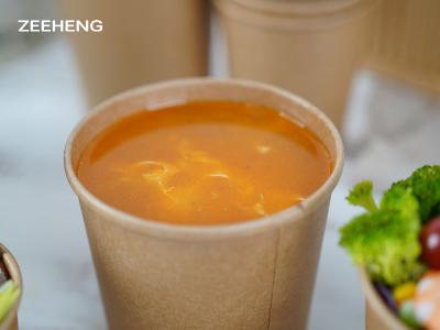 China Leak Proof kraft paper bowls soup cups with lids for sale