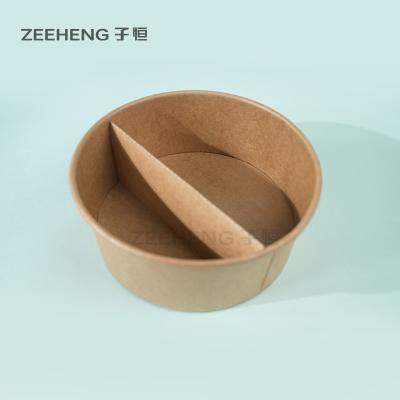 China Eco Friendly Kraft Paper Soup Bowl 26oz 780ml With Insert Plate for sale