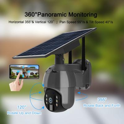 China áudio solar PIR Solar Spotlight Camera da maneira da câmara de segurança 1080P 2 de 8W 4G à venda