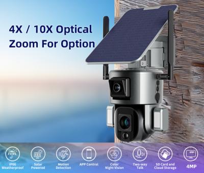 中国 40M ナイト ビジョン WiFi 太陽防犯カメラ 4K デュアル レンズ 10X 光学ズーム 販売のため