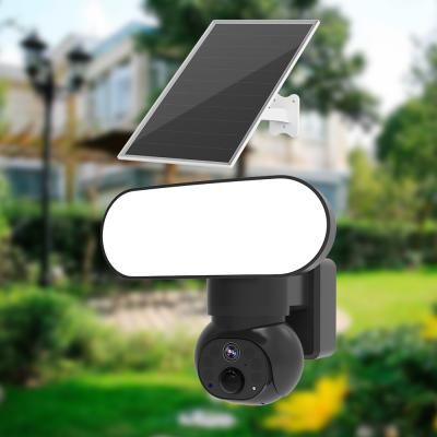 China 1000 Lumens Solar Floodlight 3.6mm Lens 4G LTE Cellular Security Camera 3MP 6W for sale