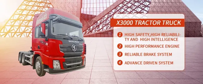Industrial Construction Goods Cargo Transport Shacman Diesel Engine Trailer Tractor Lorry Truck