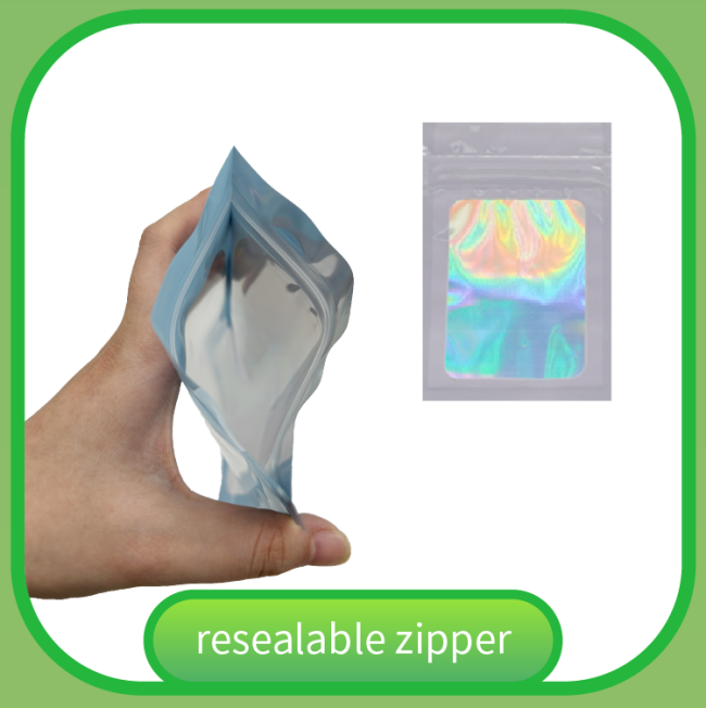 Custom Stand up Foil Food Packaging Bags Printed Biodegradable Mylar Zipper Bags Resealable Packaging Plastic Bags With Window