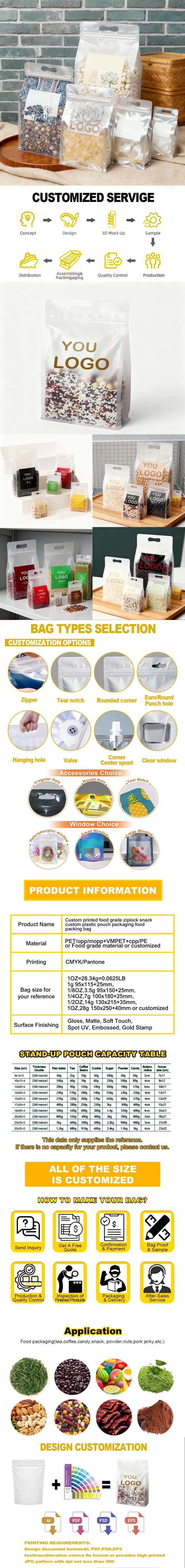 Semi-transparent Frosted Bag with 3Dsticker Flat Bottom Mylar Bag Foodgrade Packaging Various Nut Cand Dried Fruits Plastic Bag