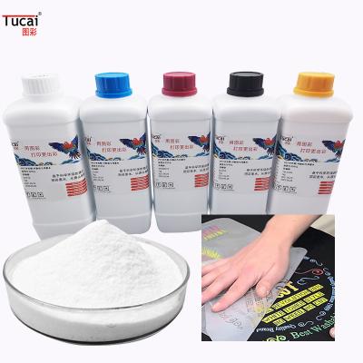China Film White Pigment Ink CMYK W Dtf Ink For Epson Heat Transfer Shake Powder Printing for sale