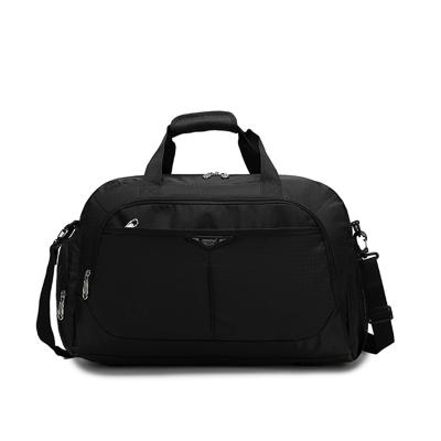 China Water Resistant Black Nylon Duffle Bag With Zipper Closure Adjustable Strap for sale