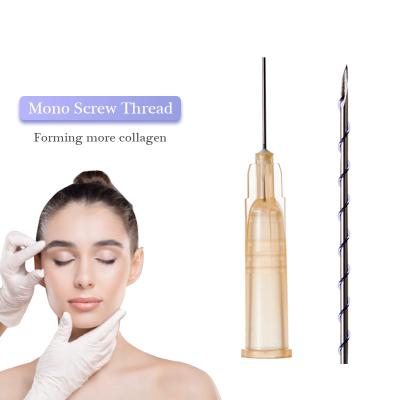 China lower price face wrinkle remover facial lift suture threading surgical polydioxanone pdo mono screw 27g suture for sale