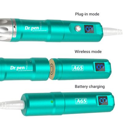 China A6s Derma Wireless Microneedling Pen Cartridge Dr Pen With Foot Switch for sale