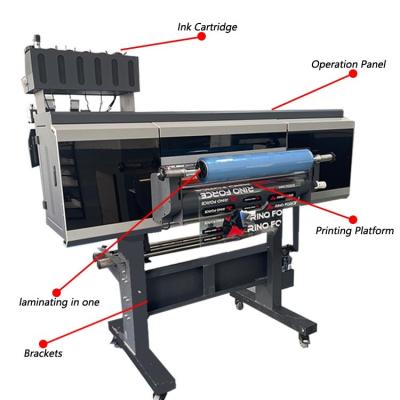 China Multicolor A3 30cm UV DTF Machine direct to film with 3 printheads for mental/plastic/geramic surface for sale