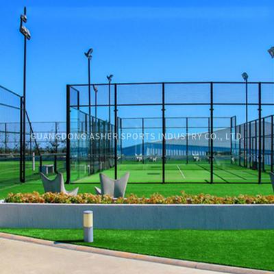 中国 Padelのテニス コートの習慣12mmの高さの草の表面をつけるLED 販売のため
