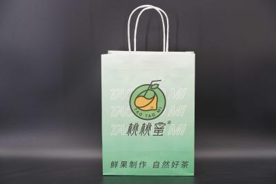 China Versatile packaging Kraft Paper Grocery Bags With Handles Twisted for sale