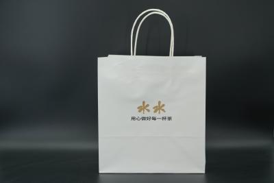 China Oversized Custom Paper Shopping Bags With Handles White Twisted for sale