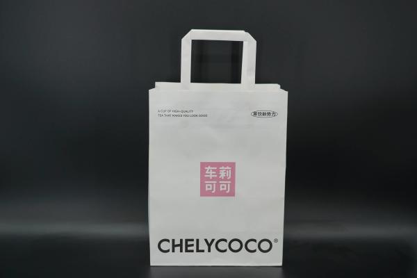 Quality Custom Kraft Take Out Bags Recyclable Flap Rope Handle Paper Bags for sale