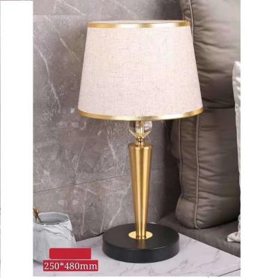 China Brass Gold AC220V Decorative Table Lamp For Villa Hotel for sale