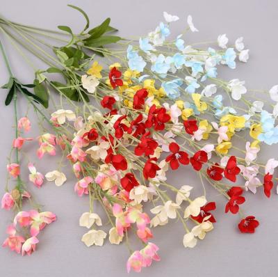China Decorative Vivid Artificial Campanula Branch Plastic Fabric For Wedding Stage for sale