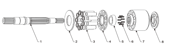 Technical diagram of Hydraulic Main Pump LPVD100