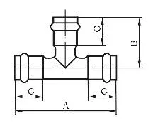 Stainless Steel Plumbling Fitting Equal Tee for Water Supply