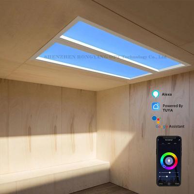 China 110VAC Virtual Artificial LED Skylight Panel Dimming 60x120 CCT 6500K 8000lm for sale