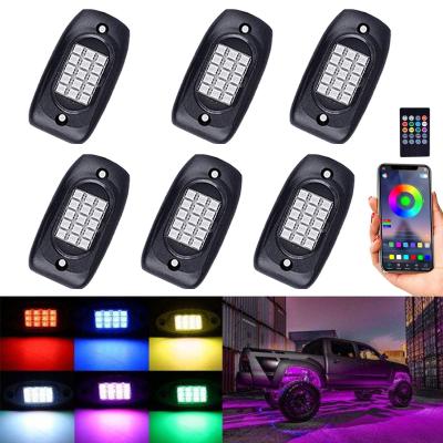 China 6 Pods Truck RGB LED Rock Lights , Multicolor RGB Rock Light Kit for sale