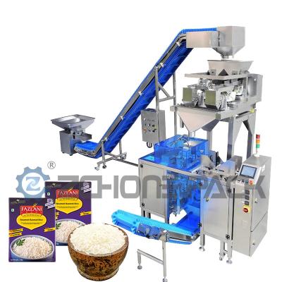 China Touch Screen Doypack Filling Machine 2 Head Weighing SS Rice Packing Equipment for sale