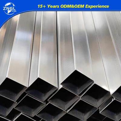 China AISI 201 304 316 430 Rectangular Square Ss Hairline Hollow Section Stainless Steel Square Pipe/Tube for sale