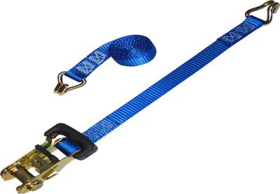 China Blue Ratchet Tie Down With Swan Hooks for sale