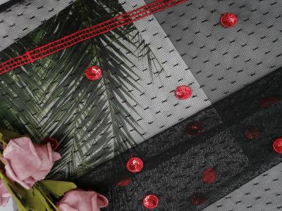 Китай Красный Sequin круга вышил ткани для дамы выравниваясь платья продается