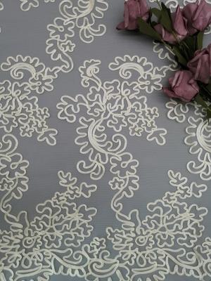 China Ivory Poly Embroidery Crochet Lace Fabric For Girl Dress for sale