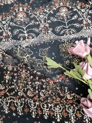 China Digital printing knitted  fabric Printed Lace fabric Floral printed fabric for sale