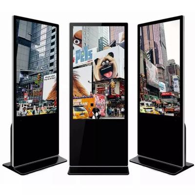 China 55 polegadas LCD publicidade quiosque piso de pé toque de tela de quiosque com alto-falantes embutidos à venda
